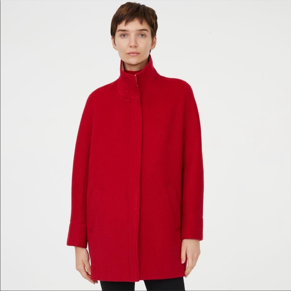 Club Monaco red coat with Sherpa interior